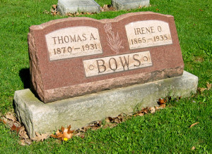 Irene and Thomas Bows Grave