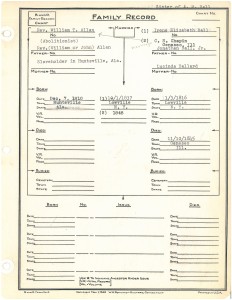 William T Allen Family Record