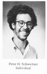 Visual 3: Title: Peter H. Schweitzer, class of 1974 Source: Oberlin College Yearbook, 1974, O.C.A. 